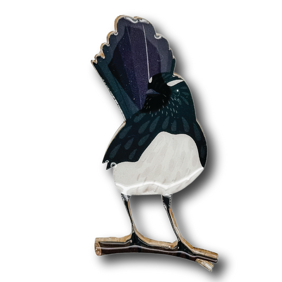 Willie Wagtail Brooch