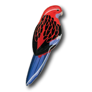 Crimson Rosella Brooch