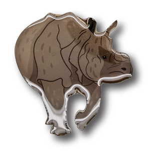 Greater One-horned Rhino Brooch