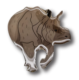 Greater One-horned Rhino Brooch