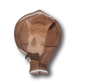 White Rhino Brooch